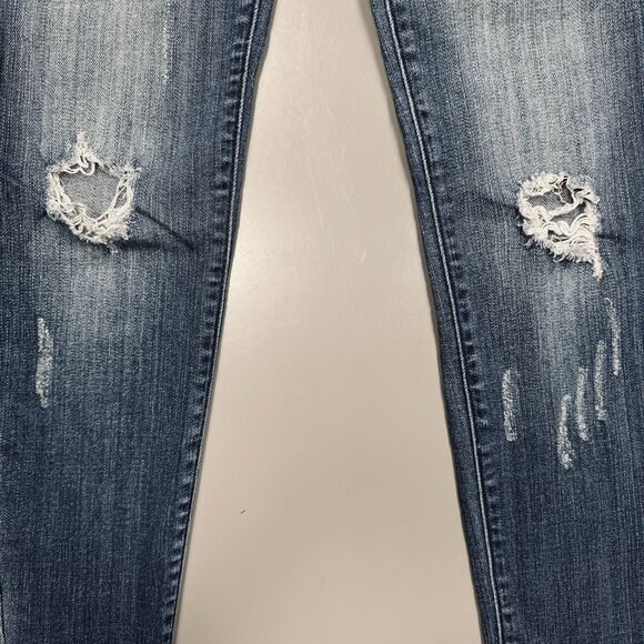 Judy Blue Ankle Skinny Jeans 7/28 (27x25.5) Blue Distressed Mid Rise Juniors - Picture 7 of 12